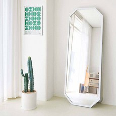 에이스홈 마카롱 팔각 와이드L 스탠드 전신거울, 화이트