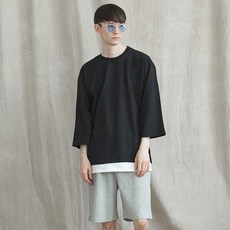 베이직라벨 남성용 무지 7부티 5부 바지 세트 BUR_1001