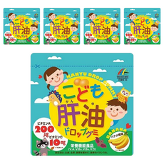 Unimat Riken 兒童肝油軟糖，香蕉風味，含維他命A、B2、B6、D, 97g, 5包