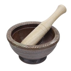 LEBENKUCHEN 驪州陶瓷芝麻研磨器 迷你研磨缽 + 研磨棒組, 1套