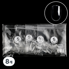 Lvia 短橢圓迷你美甲片 5號 50片, 透明, 8個