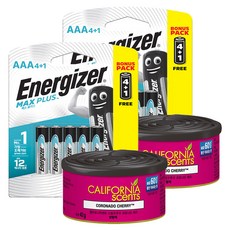 Energizer 勁量 MaxPlus AAA 乾電池 4 + 1 + California Scents Coronado Cherry 芳香劑套組, 1套, 2套