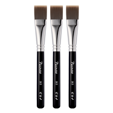 Piccasso 畢卡索 粉底刷 附刷具套 #163, 黑色, 3支