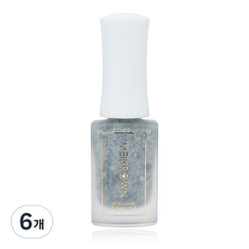 MEIBROWN 美甲蓋甲片強化劑 銀色珍珠, 6個, 6ml