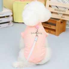 딩동펫 강아지 쿨 하이넥 나시 티셔츠, 핑크, 1개