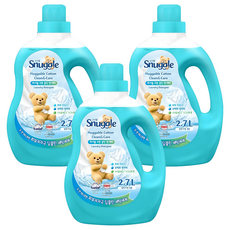 스너글 허거블 코튼 클린 앤 케어 액체 세탁세제 본품, 2.7L, 3개