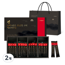 welbinggotgan 高麗6年根真紅蔘精條裝隨時隨地+購物袋, 100 份, 2個