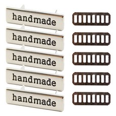 Knitt 手工金屬標籤 5入 + 墊圈 5入 組, 銀色, 1個