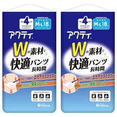 日本製紙 Acty W長效型成人紙尿褲 M~L 男女款 內褲型紙尿褲, 2包, 18片