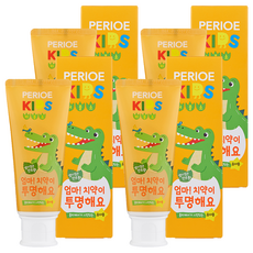 페리오 키즈 저불소 엄마 치약이 투명해요 스텝2 치약 민트향, 4개