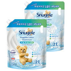 스너글 클린 앤 케어 허거블 코튼향 액상세제 리필, 2L, 2개