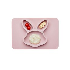 coaa coaa 孩童兔子款餐盤, 粉色, 1入
