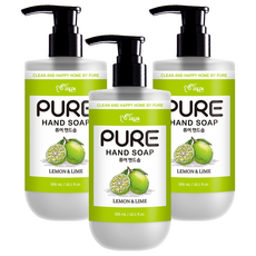 PURE 純 積雪草洗手露 檸檬&萊姆香, 3瓶, 300ml