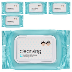 케어존 닥터솔루션 클렌징 티슈, 60개입, 5개