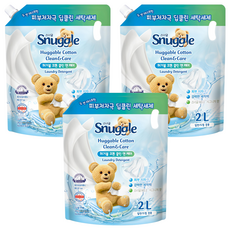스너글 일반 드럼 겸용 클린앤케어 허거블 코튼향 액상세제 리필, 3개, 2L