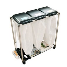 HOMESWELL 回收分類箱 3格+貼紙 2入 隨機出貨, 黑色的, 1套