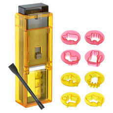 AKEBONO 曙產業 薄片切割器 附八種動物模具套裝, 黃色 + 粉色, 1組