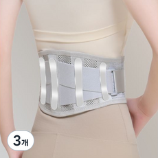 透氣性佳雙重加壓腰部保護帶, 灰色, 3個