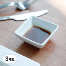 ERATO 加強型方形醬料碟, 화이트, 3세트