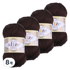 마마니트 디바 뜨개실, 0026 다크브라운, 8개