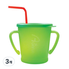 아가프라 유아용 매직 빨대컵, 300ml, 3개, 그린