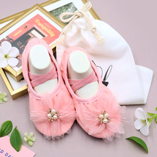 주)비단길 아동용 로안 코사지 발레슈즈 + 슈즈파우치 세트