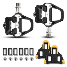 Rock Bros 聚碳酸酯自行車公路夾板踏板 + 夾板套件 LP-R21, 黑色, 1組