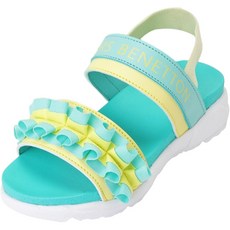 benetton 班尼頓 女童撞色荷葉邊涼鞋 QCSHQ5231MT