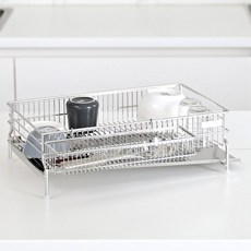 韓國製造 304不鏽鋼 LOGIN 全不鏽鋼碗盤瀝水架 橫式, 1層, 單一顏色, 1個