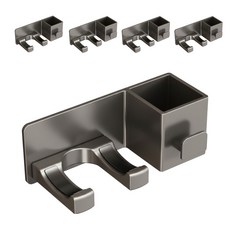 超級工廠 新款多功能吹風機架 太空鋁材質 灰色 5個,浴室收納好幫手