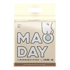 MAODAY 毛商行 D2 雙效益菌除臭松木豆腐砂 6L, 1包, 2.5kg, 無香