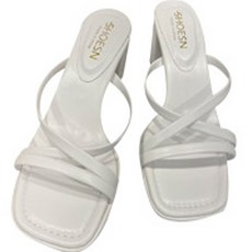 슈즈앤 여성용 스트랩 뮬 통굽 힐 SN053