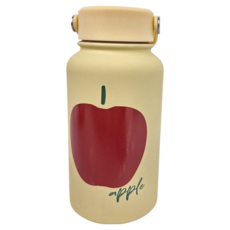 高質感手提式水壺-650ML 奶油色F款, 304不鏽鋼內膽, 耐熱PP杯蓋, 1個