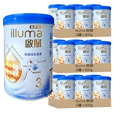 illuma 啟賦 幼兒成長專用配方奶粉 3號 HMO 1~3歲, 800g, 1罐, 18罐