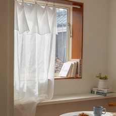 CARREDECO C-soft 140 法式荷葉邊層疊空間分隔遮擋簾 中型, 白色