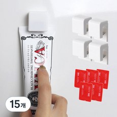 Living Home Detail 免鑽孔夾式牙膏架 HXC-007, 白色, 15個