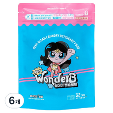 원더비 실내건조 고농축 올인원 캡슐세제 러브스위티향, 32개입, 6개