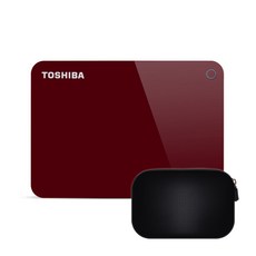 칸비오 도시바 ADVANCE 외장하드 + 파우치, 1TB, 레드