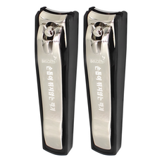 BELOTTY 防飛濺大型指甲剪, 亮光銀, 2套