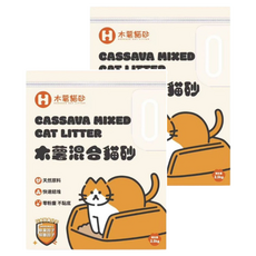 H木薯混和貓砂 6L, 2.5kg, 2包, 無香