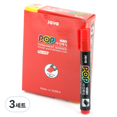 JAVAPEN POP 方頭麥克筆, 紅色, 36個