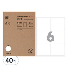 Formtec LQ-3116 物流管理用標籤紙, 40張, 6格