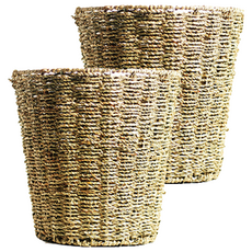 Garden in the City 藤編王骨圓形花盆籃 特大, 2個, 單色