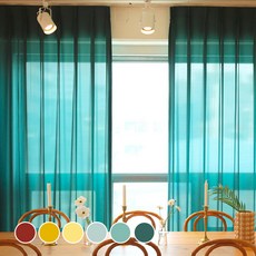 Maison Textile 連窗簾針也可洗 飄逸蝴蝶褶窗簾 2件組, 漂亮綠色