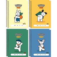 Pinkfoot 動物圖案讀書心得筆記本 4款, 2組, 混色