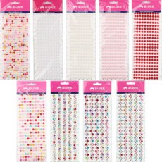 Uniart 10款珠子水鑽裝飾貼紙 7號 S036, 混色, 1套