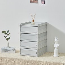 cimelax 抽屜式收納箱 S號 4入+蓋子, 灰色, 1組
