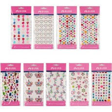 Uniart 珠珠貼紙 10種套組 4號 S033, 混合色, 1套
