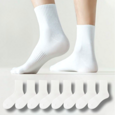 UNI-DOK 男用運動氣墊中筒襪 8雙, 1套, 白色
