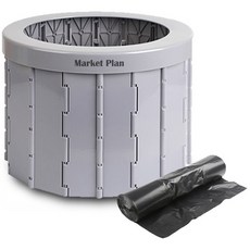 Market Plan 露營用折疊式馬桶 一般型 + 12入袋子, 灰色, 1個